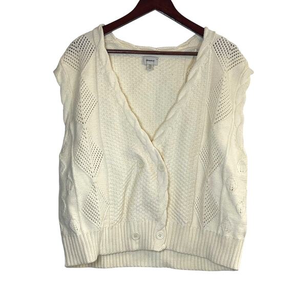 Maeve by Anthropologie Cable Knit Sweater Vest Cream One Size NWOT - Picture 3 of 9